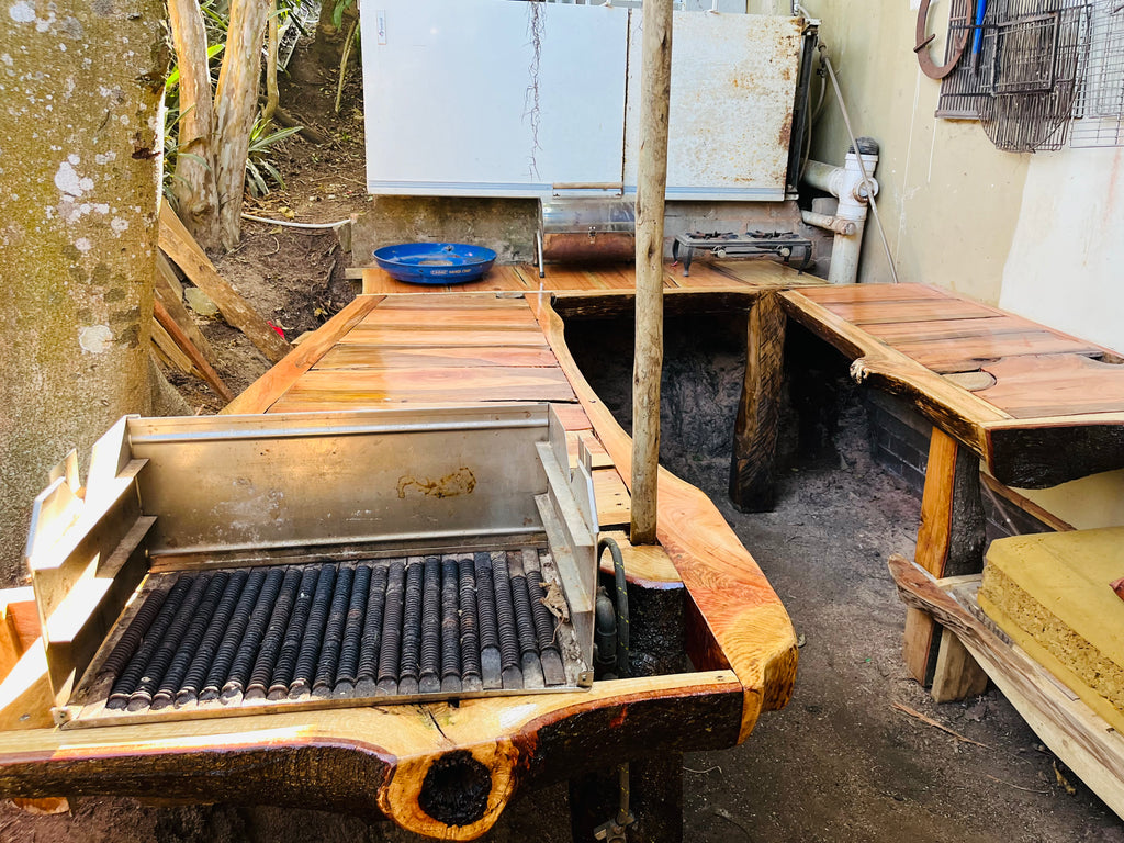 OUTDOOR Wood Kitchen set up