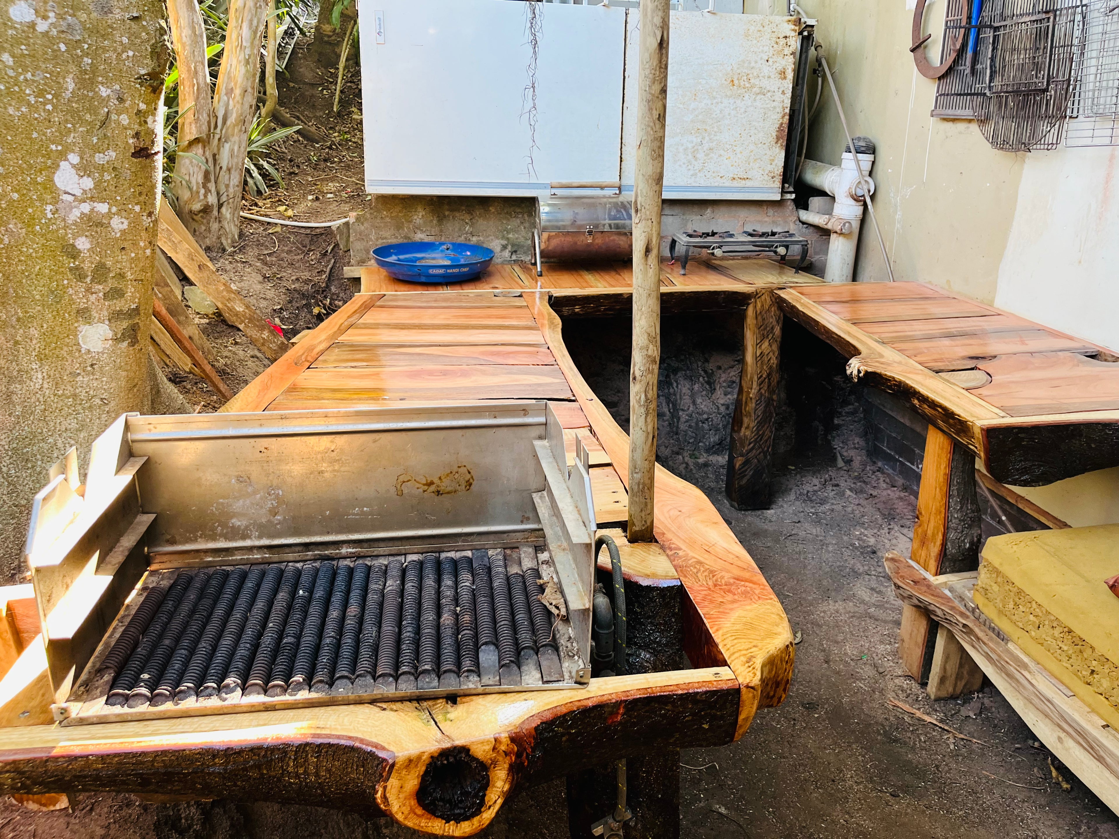 OUTDOOR Wood Kitchen set up