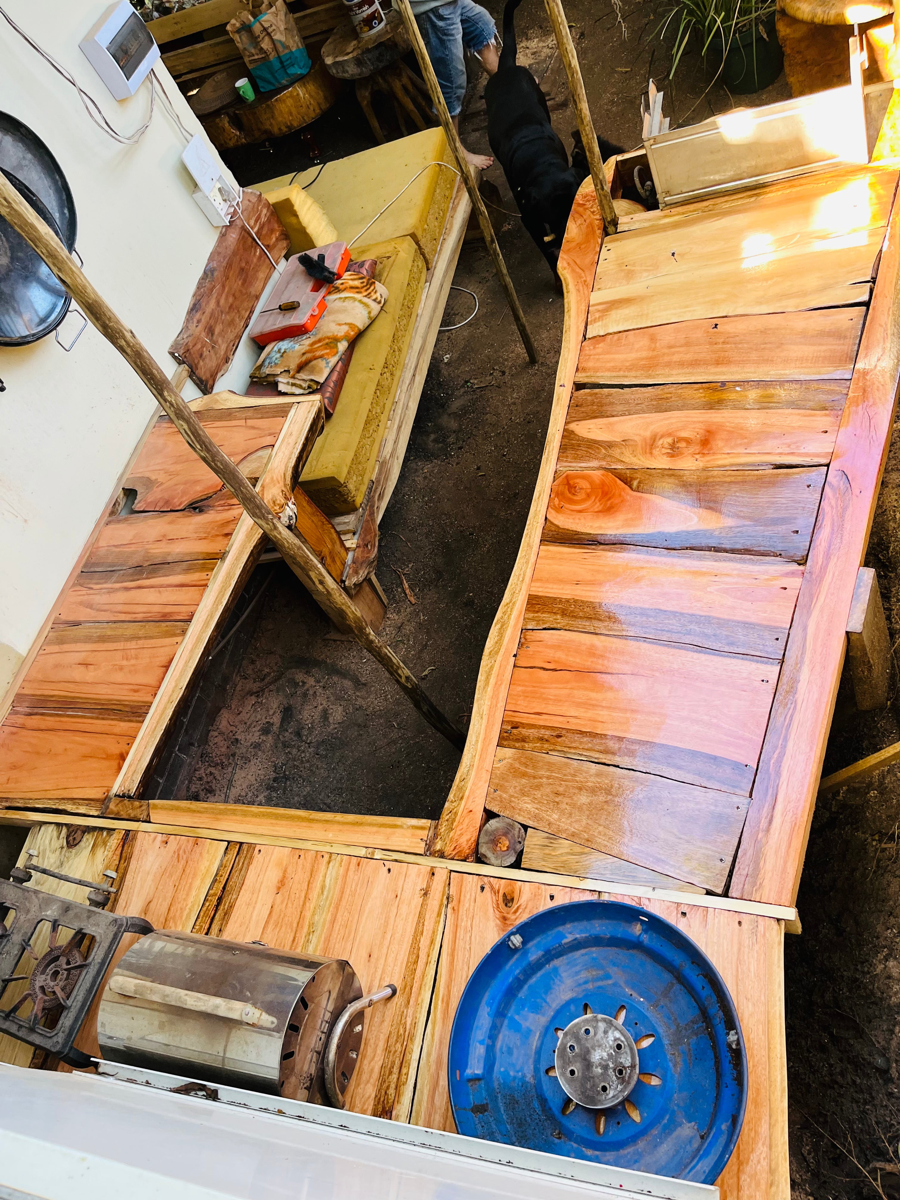 OUTDOOR Wood Kitchen set up