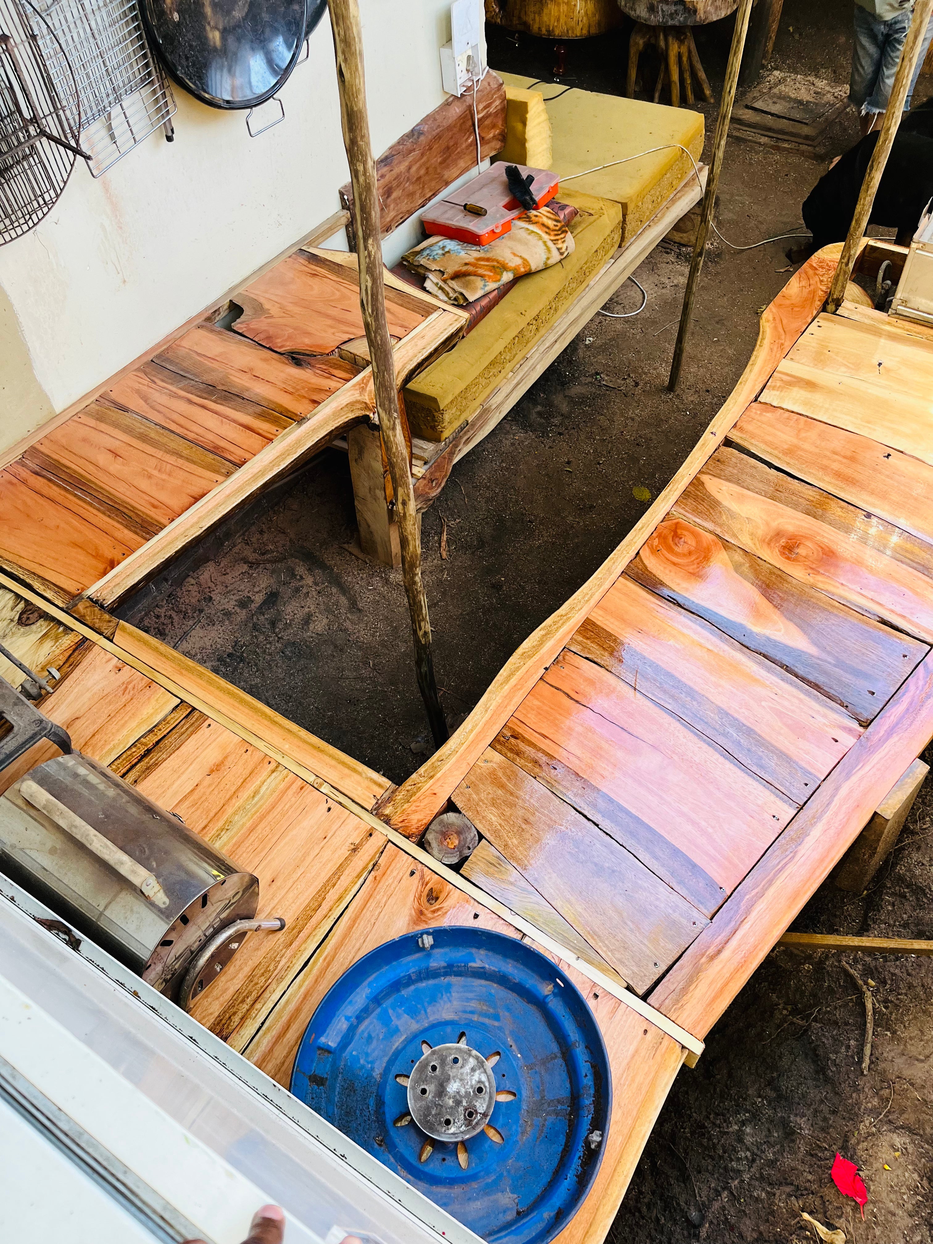 OUTDOOR Wood Kitchen set up